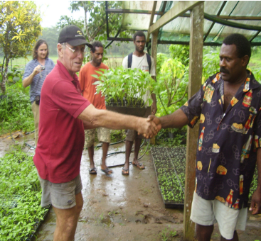 Late Dick Eade with local growers