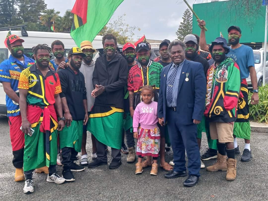 VSWR workers proudly representing Vanuatu